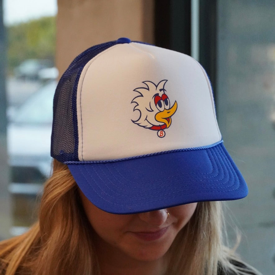 Bevvy Bird Trucker Hat - Blue/White
