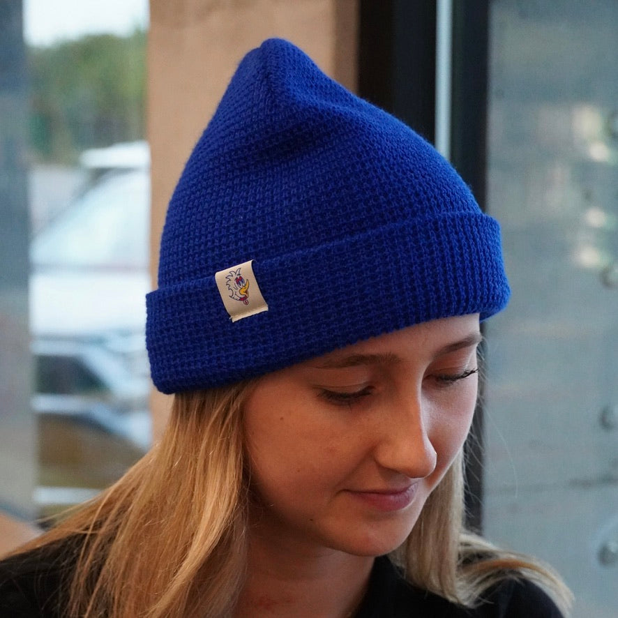 Bevvy Waffle Knit Beanie - Signature Blue