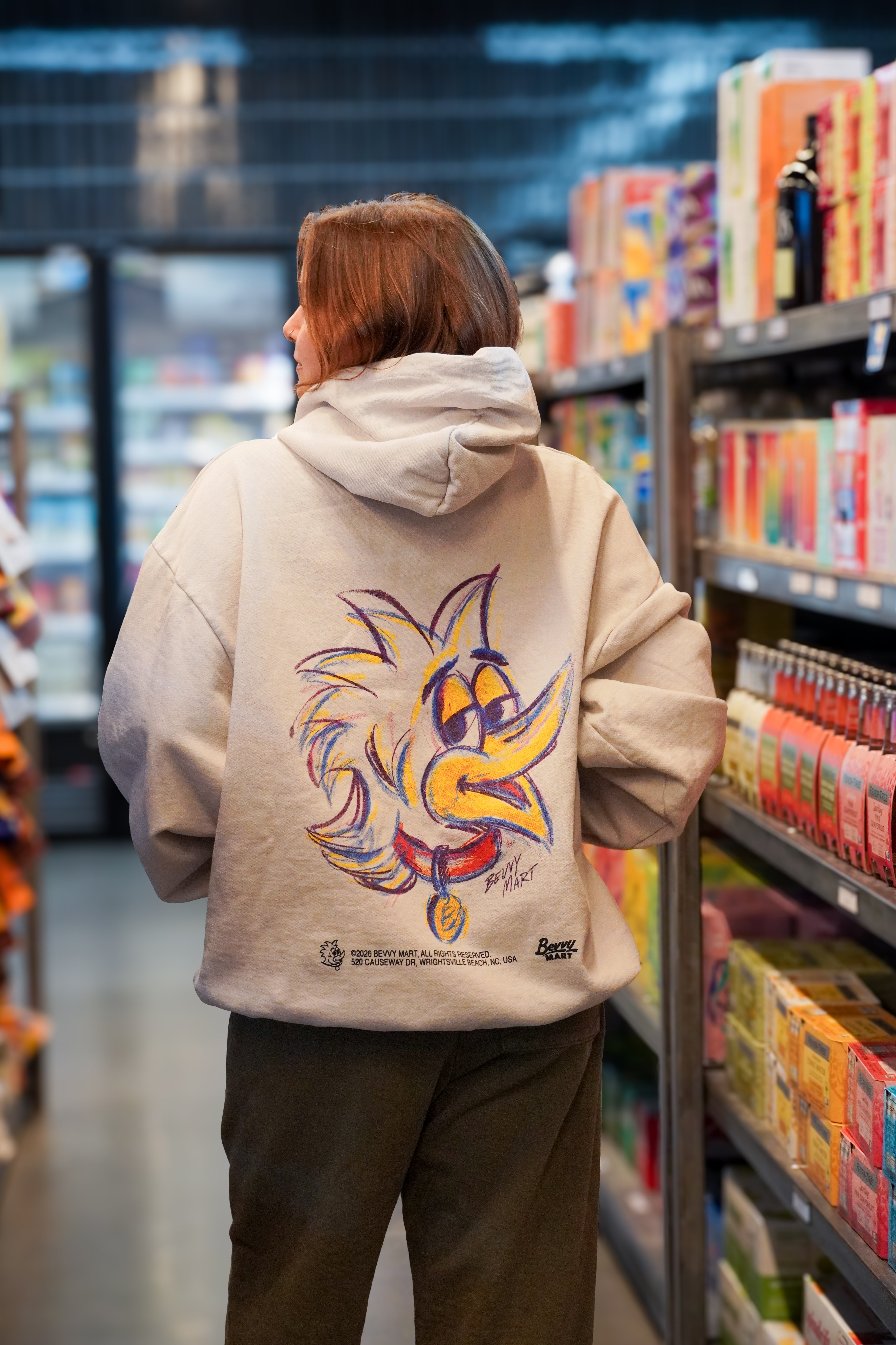 Bevvy Chrome Hoodie - Light Grey/Purple