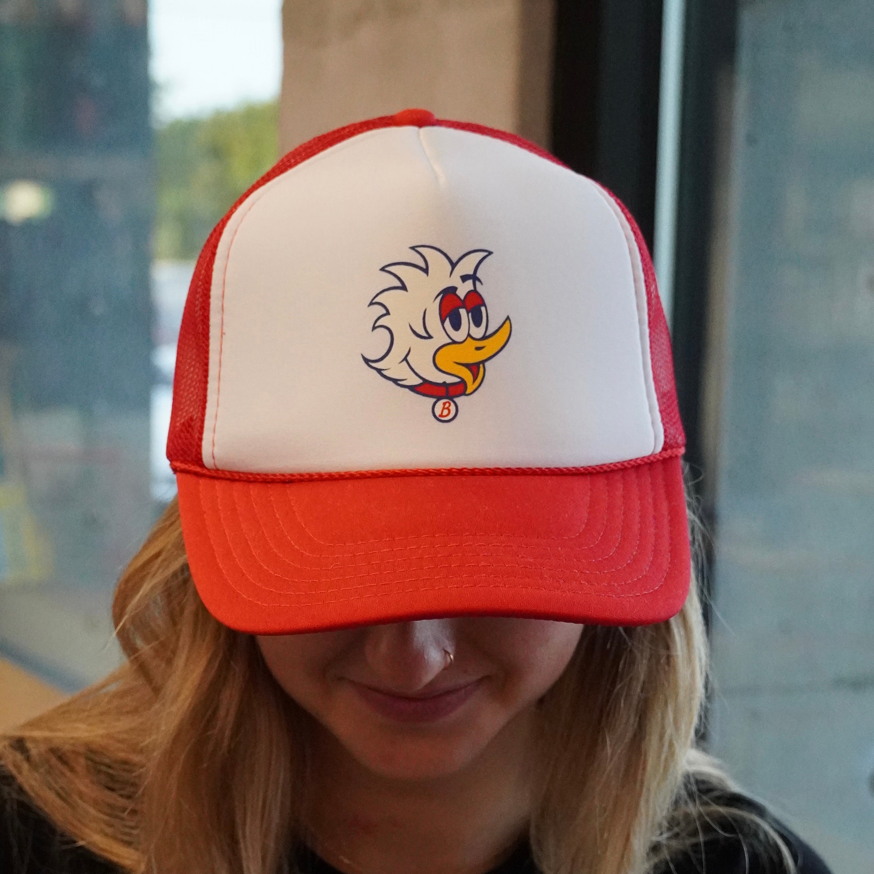 Bevvy Bird Trucker Hat - Red/White