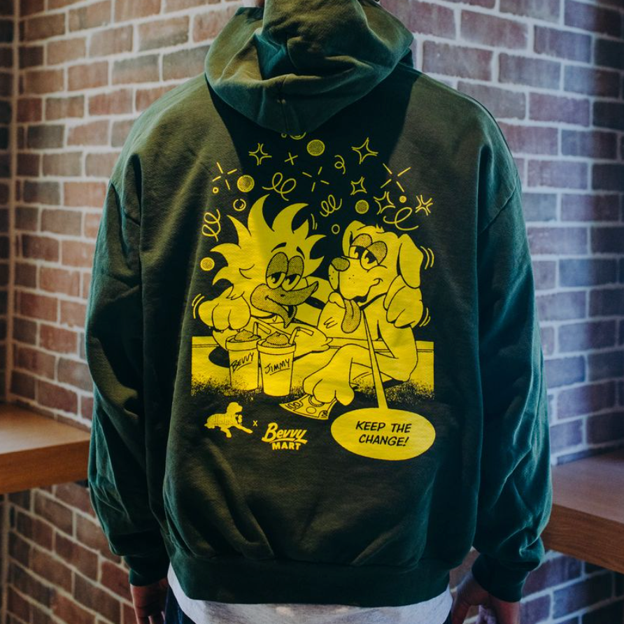 Bevvy x Jimmy's Green Hoodie