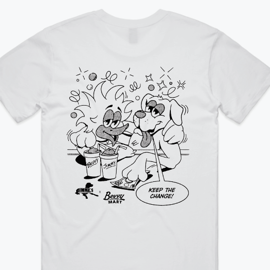 Jimmy's x Bevvy White T-Shirt